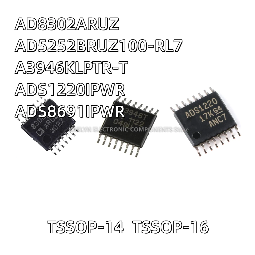 2 unids/lote AD8302 AD8302ARUZ AD5252BRUZ100-RL7 AD5252B100 A3946KLPTR-T A3946T A3946 ADS1220IPWR ADS1220 ADS8691IPWR ADS8691