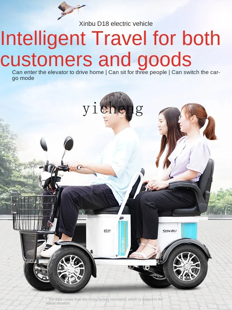 YY New Electric Quadricycle Elderly Scooter Double Elderly Battery Car