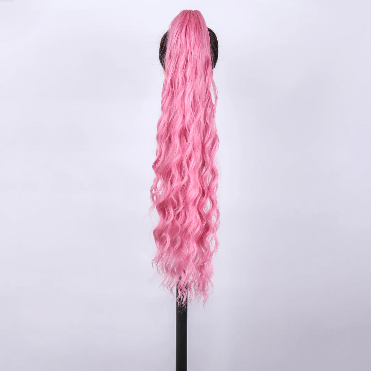 Synthetic Heat Resistant Wigs Clip in Ponytail Hairpiece braid extensions for women pink 32Inch Full Machine Made Top Quality Lo