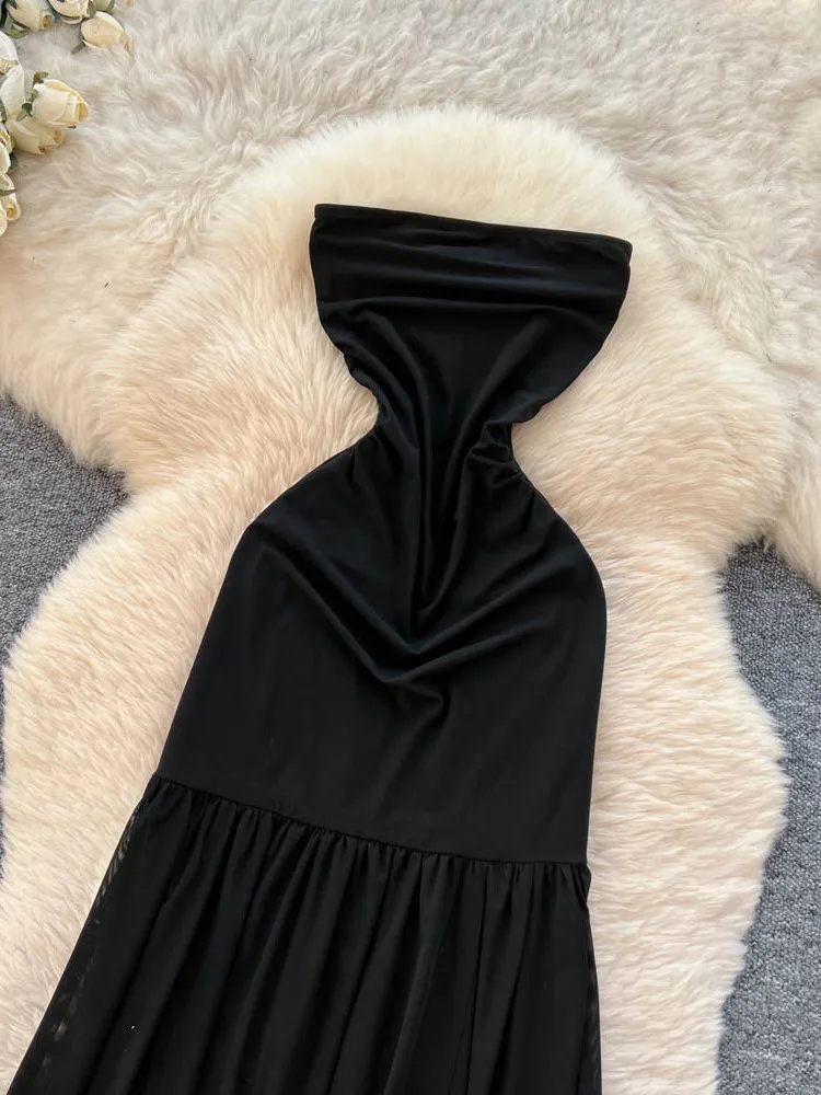 Koreaanse Sle hoge taille Svel Dr Me uitgeholde A-lijn rok woon-werkverkeer Ele Design lange Dr polyestervezel zomer