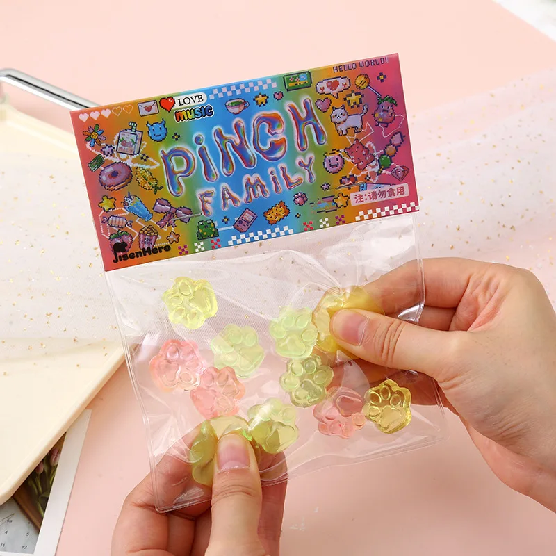 Brinquedos de simulação de recuperação lenta extrusão pata de gato q-saltando descompressão criativa crianças espremer brinquedos de alívio do estresse tpr