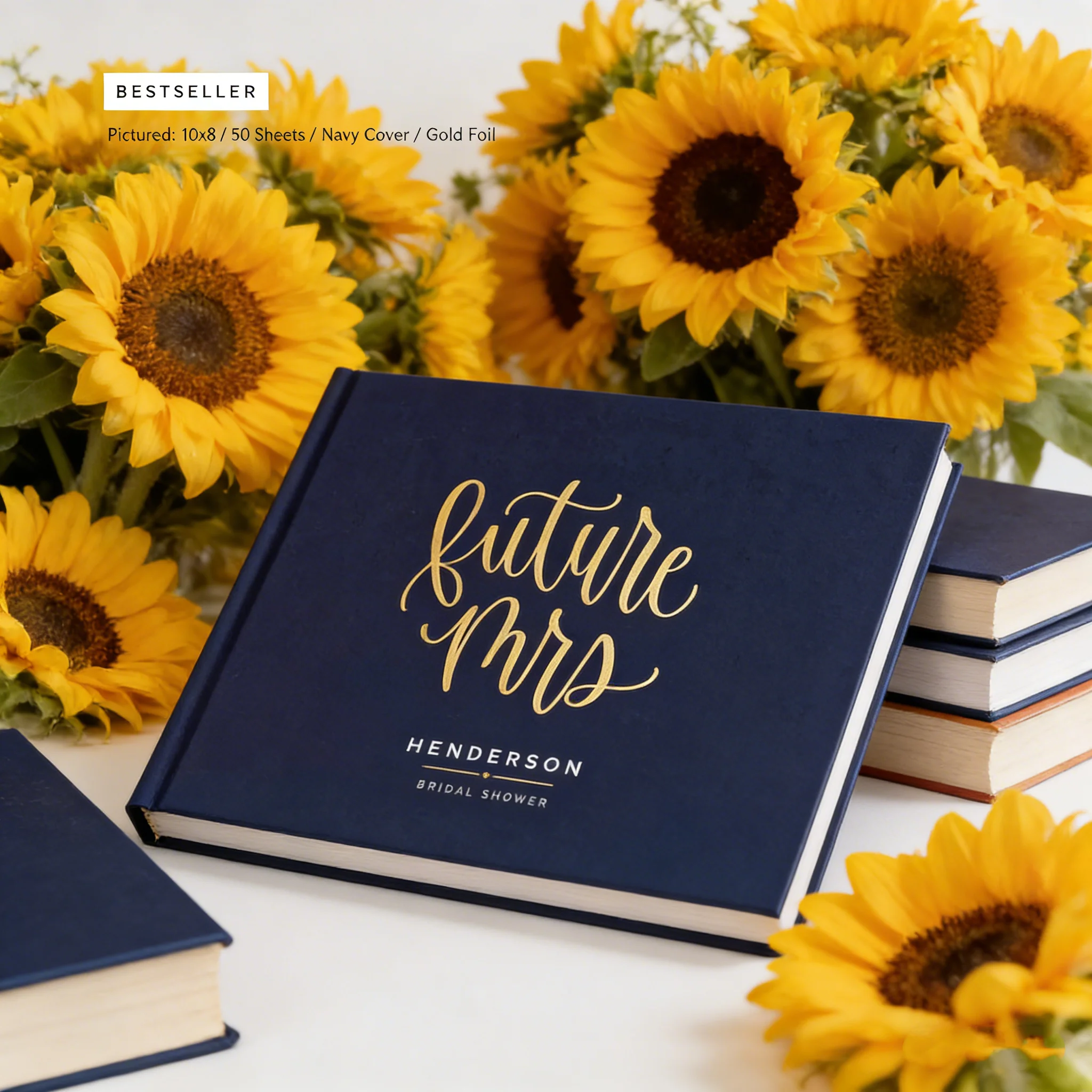 gold-foil-navy-bridal-shower-guest-book-custom-future-mrs-design-bachelorette-photo-booth-memory-album