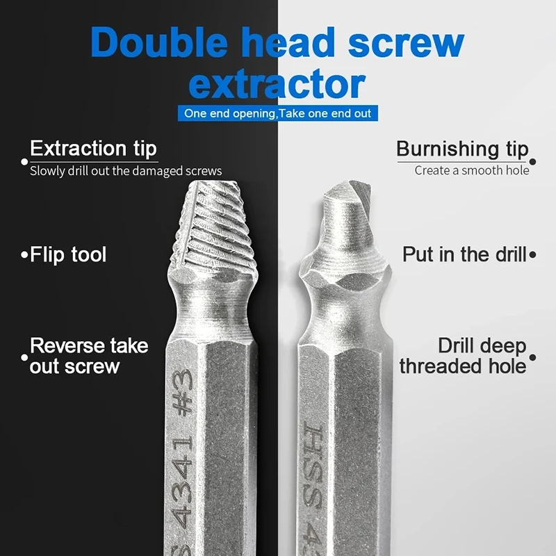 5Pcs Damaged Screw Extractor Drill Bit Set Stripped Broken Screw Bolt Extractor Remover Easily Take Out Demolition Tools