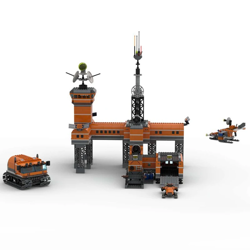 1980 sztuk MOC Arctic Base architektura klocki Model montaż zabawki festiwal dla dzieci prezent