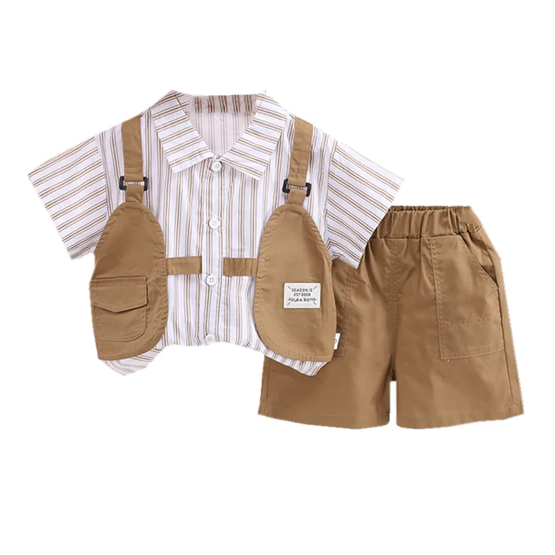 

New Summer Baby Boys Clothes Suit Children Short Sleeved Shirt Shorts 2Pcs/Sets Kids Clothing Toddler Costume Infant Tracksuits