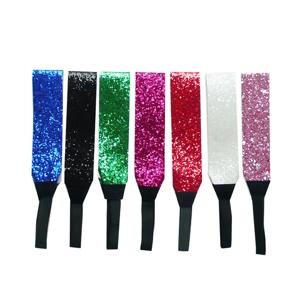 12 Pcs Candy Colored Sports Headband Elastic Creative Hair Bands Multicolor Headbands for Exercising Glitter Hairband