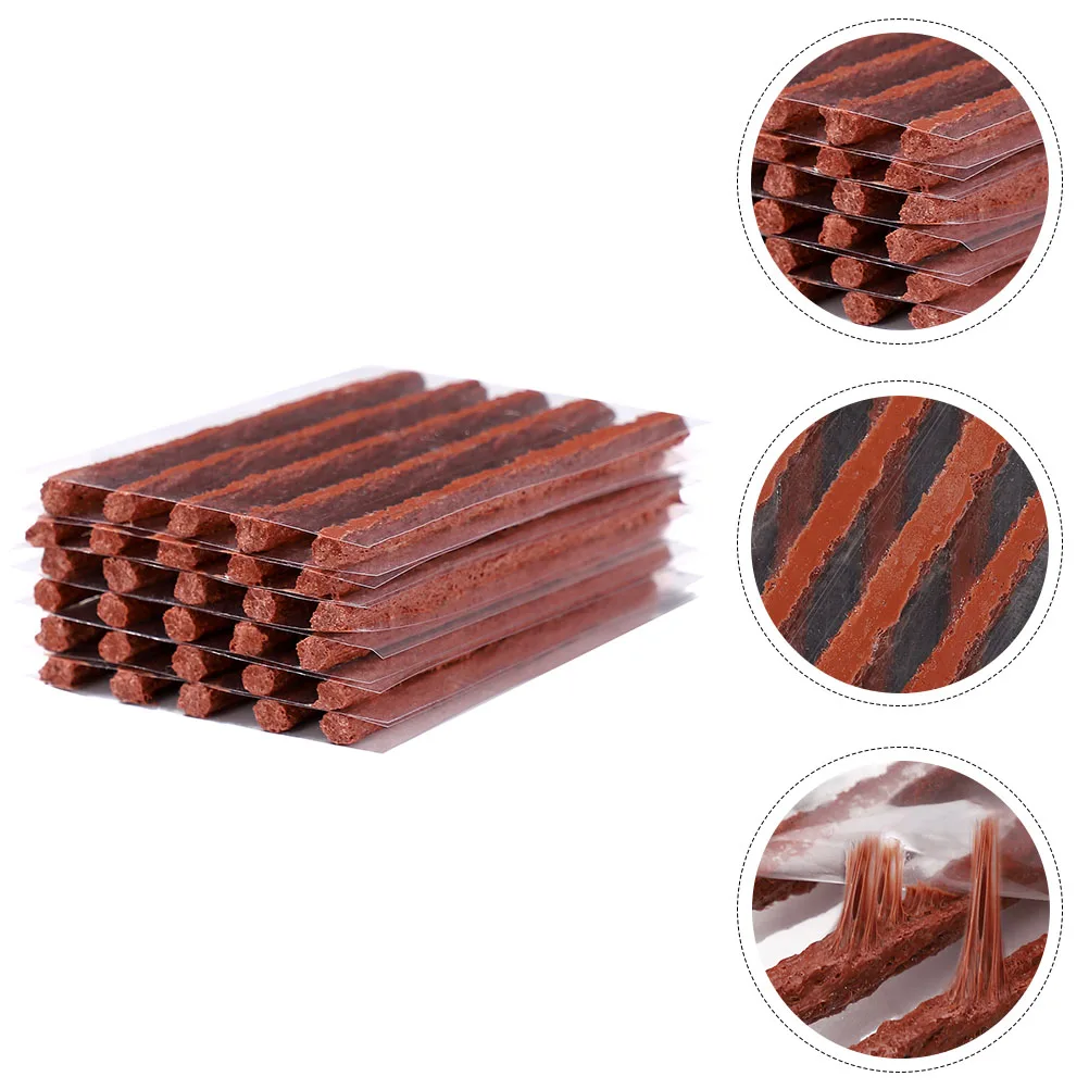 

100pcs Tire Strings Motorcycle Car Truck Puncture Repair Strips Rubber Sealer For Electric Vehicle Bike Tubeless Tire Repair