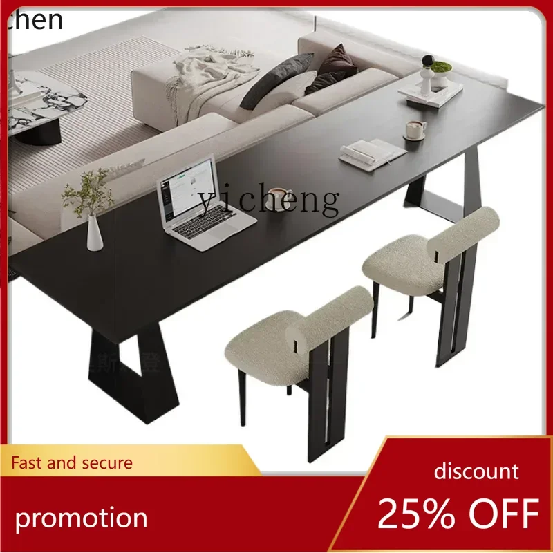 

ZMLsolid wood desk home living room minimalist horizontal hall sofa double study desk