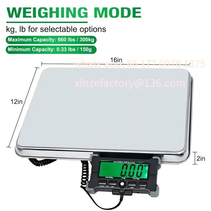 1Digital Postal Table Top Scale,  Animal Scale 440 Pound Capacity, 0.1 Ounce Readability Counting Function Express Package Scale