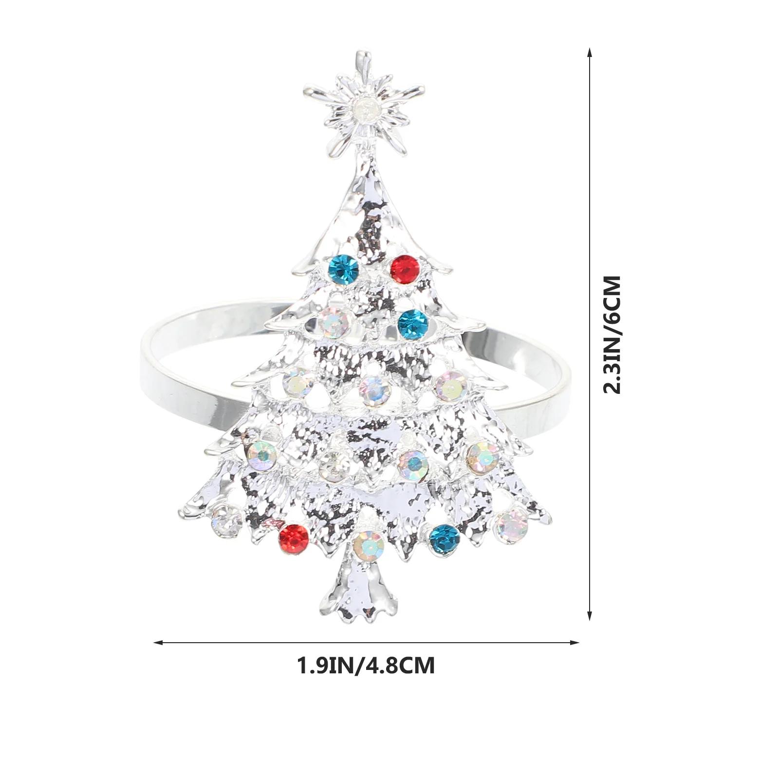 

6Pcs Christmas Napkin Buckles Silver Style Xmas Party Table Decor Restaurant Dining Accessories Napkin Accessory