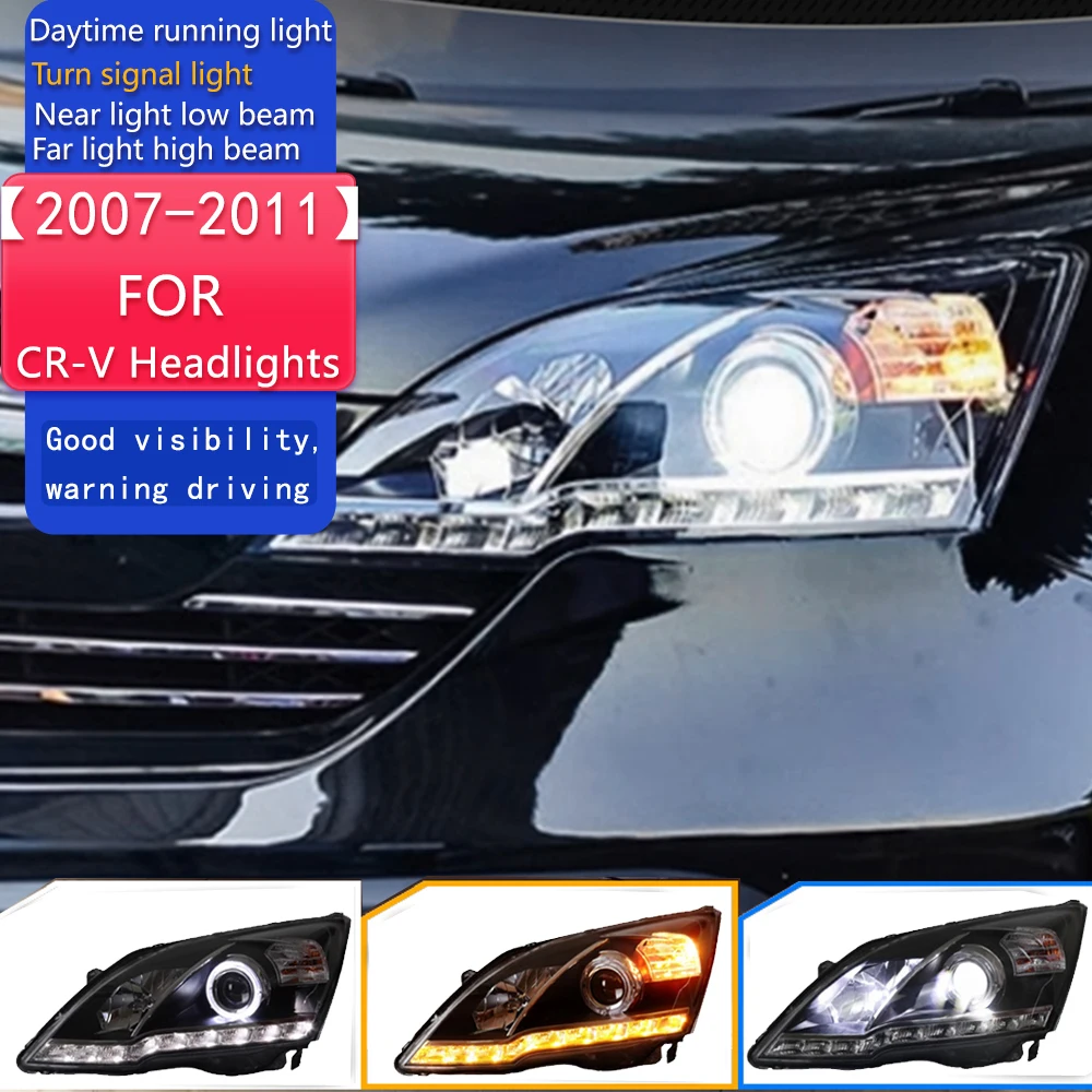 

Car Styling Head Lamp for CR-V Headlights 2007-2011 CRV LED Headlight led DRL Double Lens Hid Bi Xenon Auto Accessories