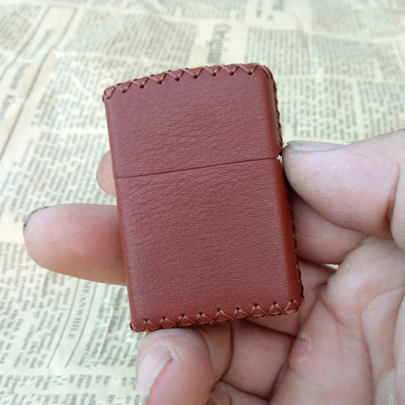 Genuine Leather Lighter Case Cowhide Custom Protective Sleeve Lighter Storage Holster Belt Bag Handmade for Zippo Lighter Case