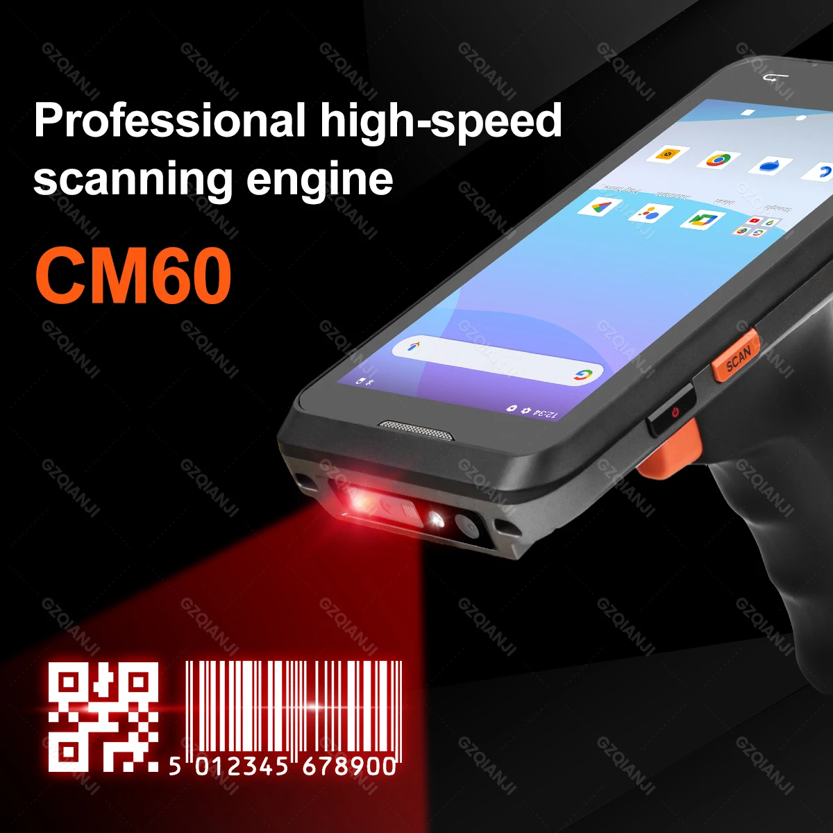 Imagem -03 - Barcode Scanner com Alça Grip Dispositivo Coletor de Dados Portátil Pda Android 13 1d Laser 2d qr Code Reader Nfc 4gb Mais 64gb