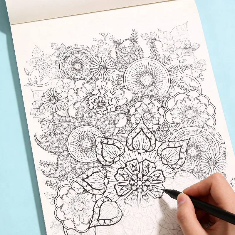 An Adult Decompression Graffiti Art Book, Healing Zen Mandala Coloring Picture Book, Animal/flower/elf and Other Themes, 24 Page