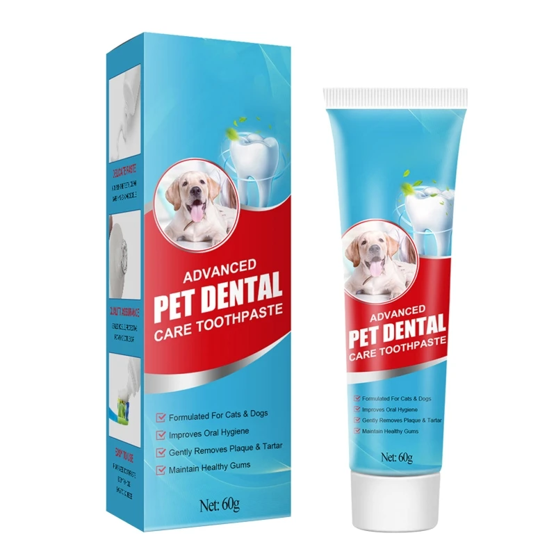 Pet Toothpaste Eliminates Bad Breath by Removing Plaque & Tartar Buildup Dog & for Cat Dental Care Mint Flavor 2.1 oz Tu Y5GB