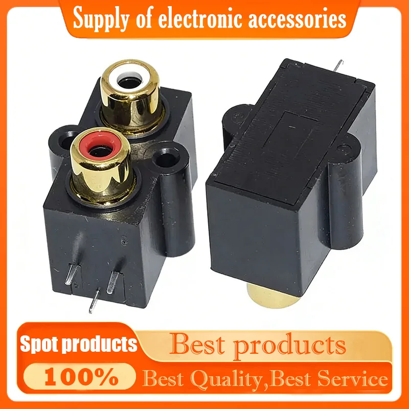 AV2 position sealed side-in audio Lotus single-core socket 2-hole 3-pin video RCA-222 audio-video connector