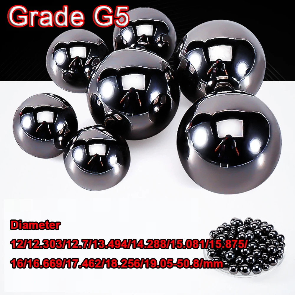 

1PCS Si3N4 Precision Silicon Black Nitride Ceramic Balls Grade G5 Smooth Round Beads Diameter 12/12.303/12.7/13.494- 50.8mm