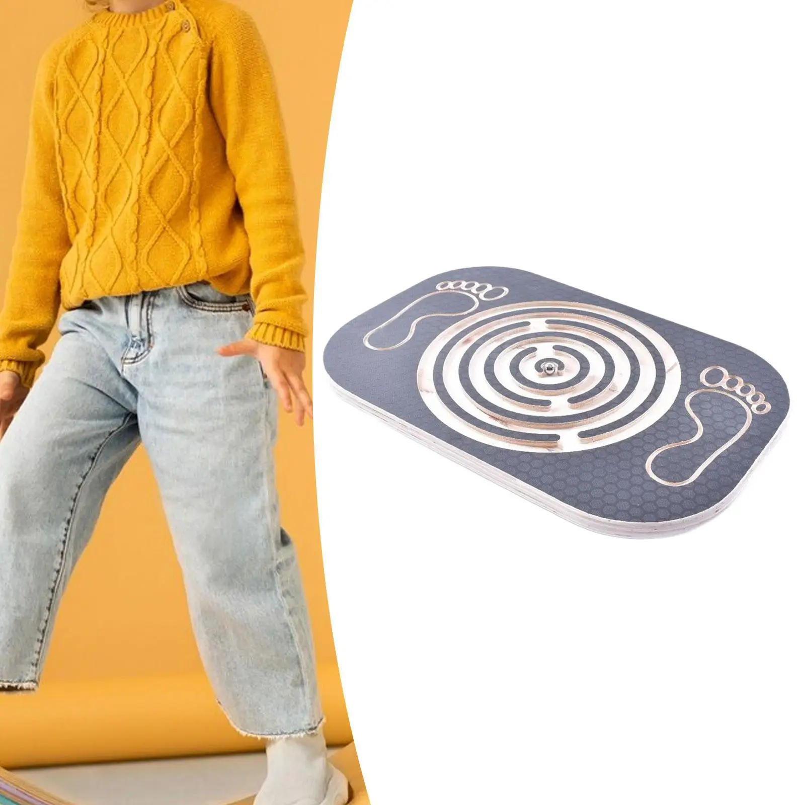 

Деревянная качающаяся балансировочная доска, нескользящая портативная сенсорная тренировочная устойчивая доска для фитнеса, тренировок, спортивных тренировок