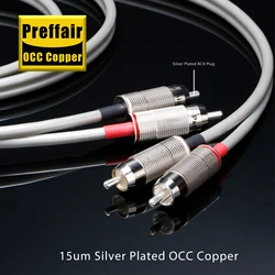 Preffair X436 20cores Stand RCA Cable OCC Silver Fever Interconnect Cable Single Audio Extension Cord Audio Video Wire