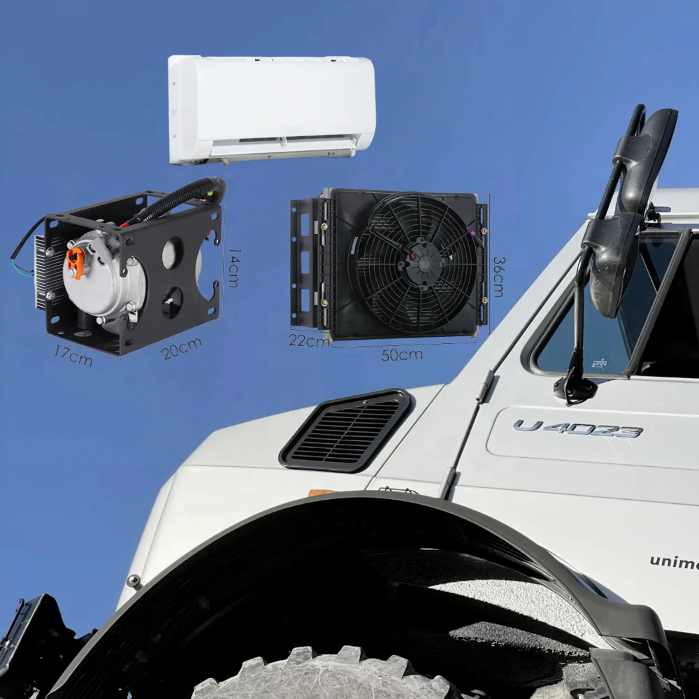 

Электрический кондиционер с питанием от аккумулятора 12 В 24 В 48 В AC.161.114.04 Пассажирский автомобиль Лодка RV Кемпер Дом на колесах Парковочный охладитель