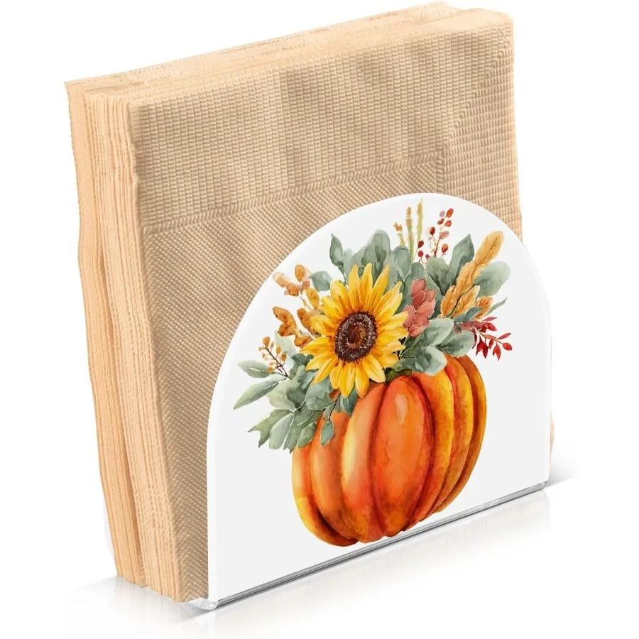 

pkin Holders for Table Paper pkins Dispenser Kitchen Bathroom Sunflowers Pumpkin Fall Standing Decorative Acrylic
