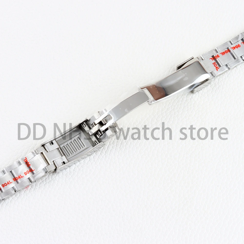 20mm Watch Band For Seiko NH35 Submariner Case Stainless Steel Watch Strap Glide Lock Buckle For Silver Oyster Jubilee Bracelet