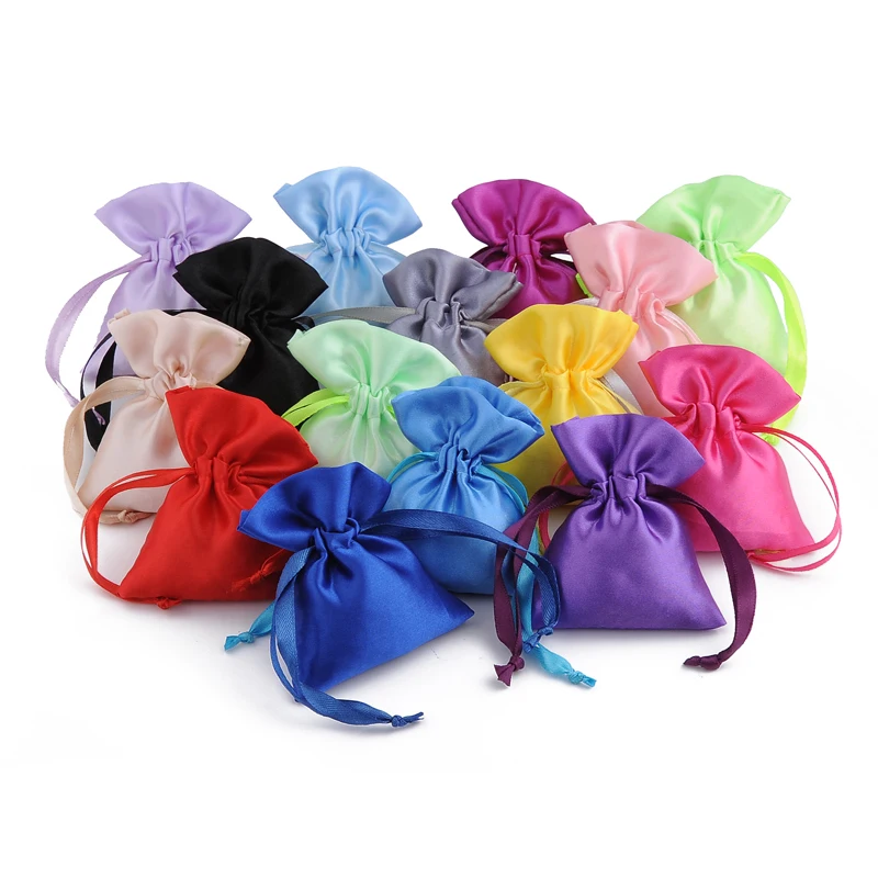 10pcs/Lot Jewellery Pouch Gifts Wig Hair Packaging Bag Bracelet Necklace Earrings Ring Storage Drawstring Satin Bags Custom Logo