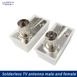 Horizontal 9.5mmTV Male Female Elbow Cable TV Solderless Bamboo Joint Plug 90 Degree Right Angle Closed Circuit Video Signal