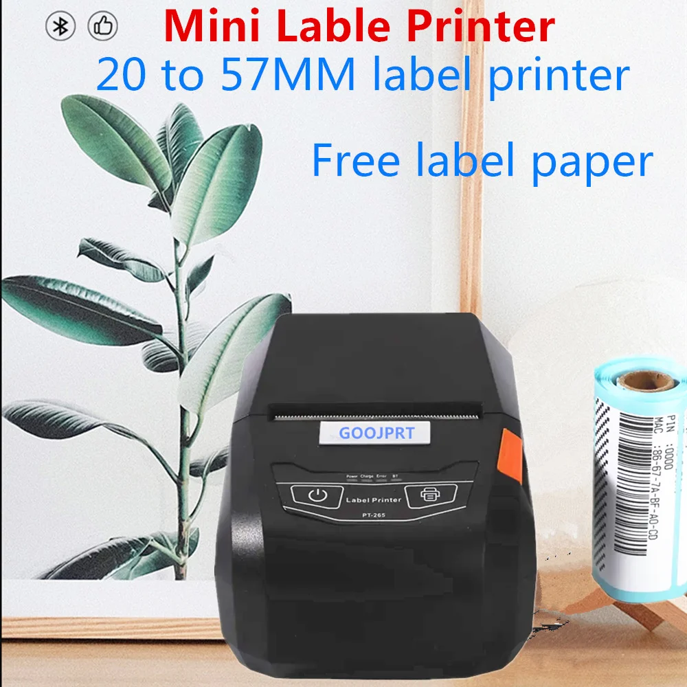 PT-265 Adhesive Sticker Printer Similar to Label Maker Portable Home Smart Label Machine DIY Name Transparent Stickers