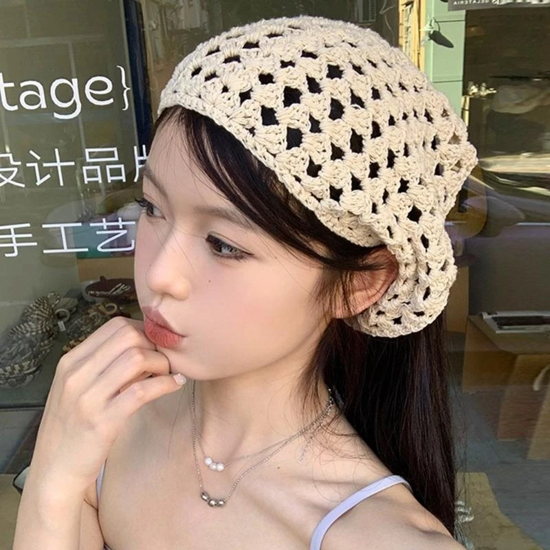 

Exquisite Crocheted Hairband Triangle Turban Women Head Wrap Hair Accessories