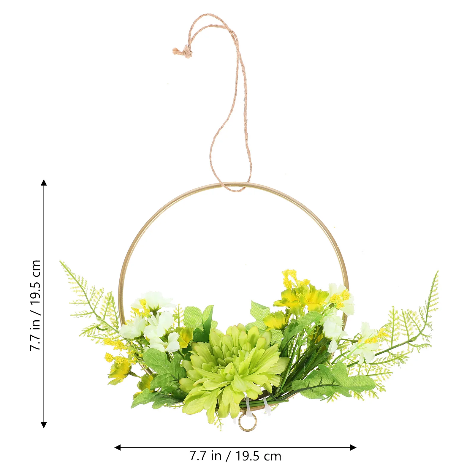 

1pc Bamboo Ring Flower Lamp Simulation Ribbon Pendant Hanging Decor For Home Coffee Shop Restaurant Lightweight Easy Assembly