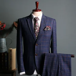 (10) Customized Men's Suit Slim Fit Business Wedding Dress Three Piece Suit