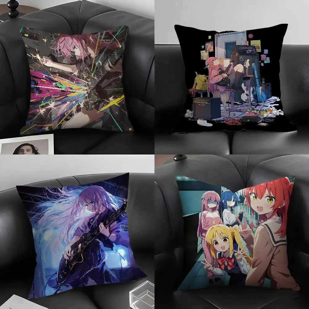 

Hot Music Anime B-Bocchi The R-RockS Pillow Case Soft Plush Fabric Double Sided Print Decorative Home Living Room Gift Cushion