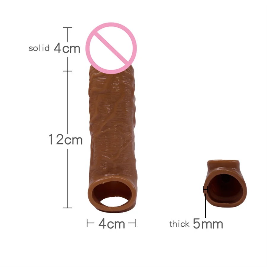 Penis Sleeve Enlargement Extender Reusable Condoms Enhancer Delay Ejaculation Penis Cocks Cover Sexual Tools Sex Toys For Men