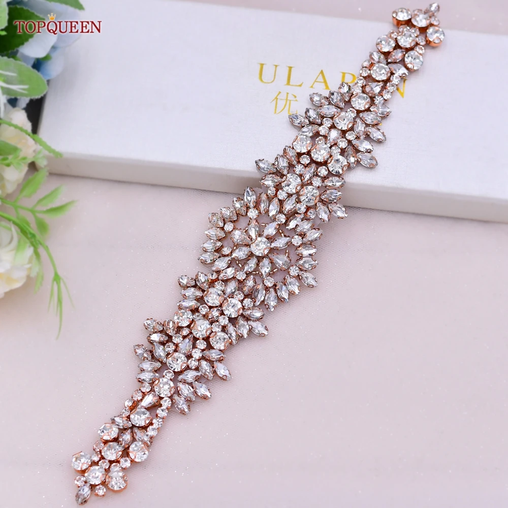 Toqueen S319 Diskon Besar Berlian Buatan Tangan Mewah Applique Pengantin Wanita Sabuk DIY Menjahit Pada Tas Gaun Pakaian Aksesori Dekorasi