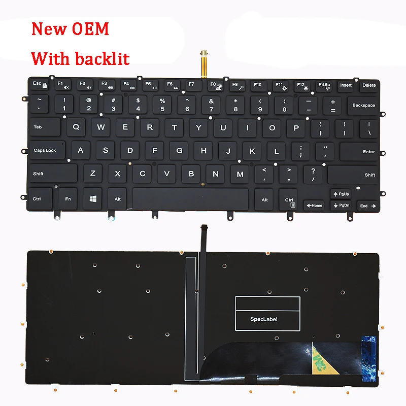 New Genuine Laptop Rreplacement Keyboard Compatible for DELL Precision 5510 M5510 XPS15 9550 9560 9570 P56F 7590 7558 7568