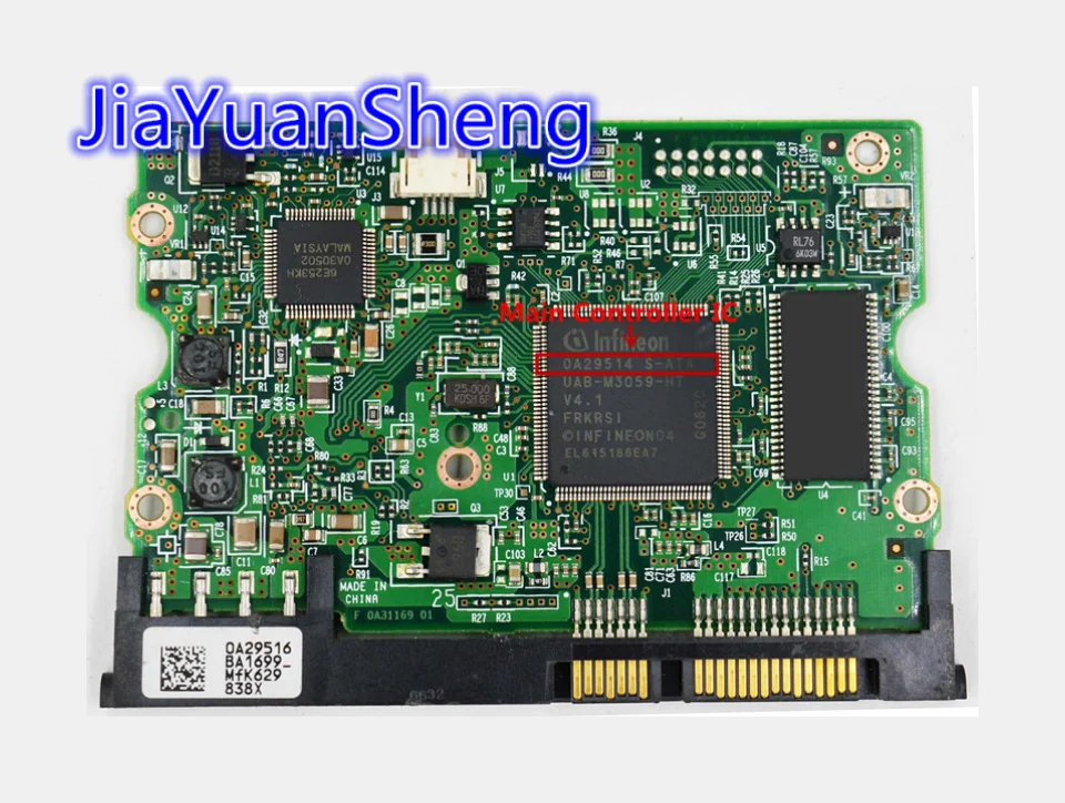 

F 0A31169 01 , B 0A31169 01 / Hitachi HDD PCB / Master control chip: 0A29177 S-ATA / 0A29514 S-ATA / 0A29516 0A29256