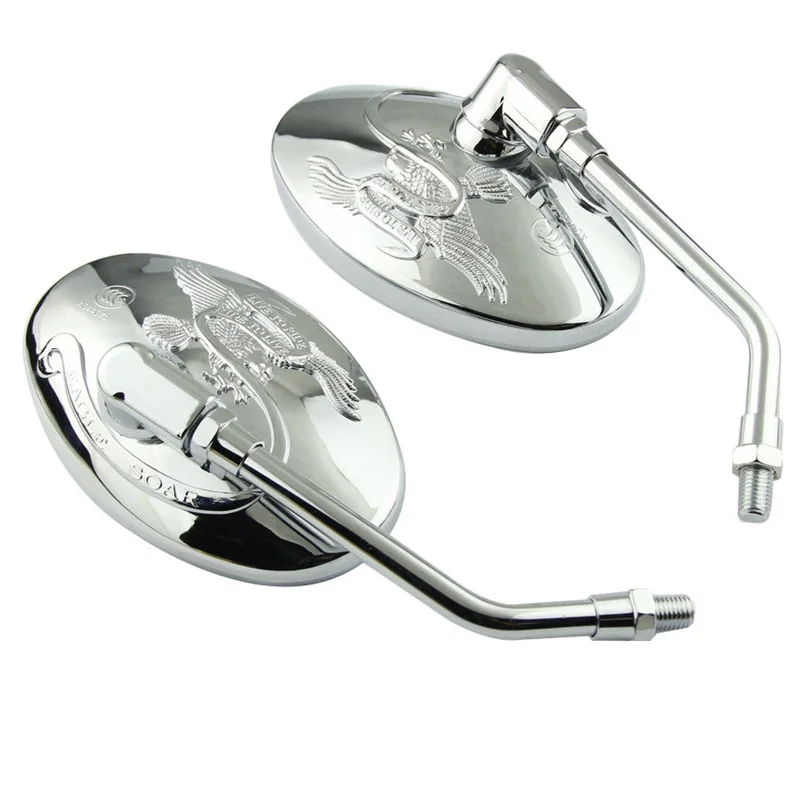 Universal Motorcycle Mirror Chrome Oval Motorcycle Rear View Side Mirrors FOR yamaha vtx 1300 1800 xt 600 virago 125 535 1100