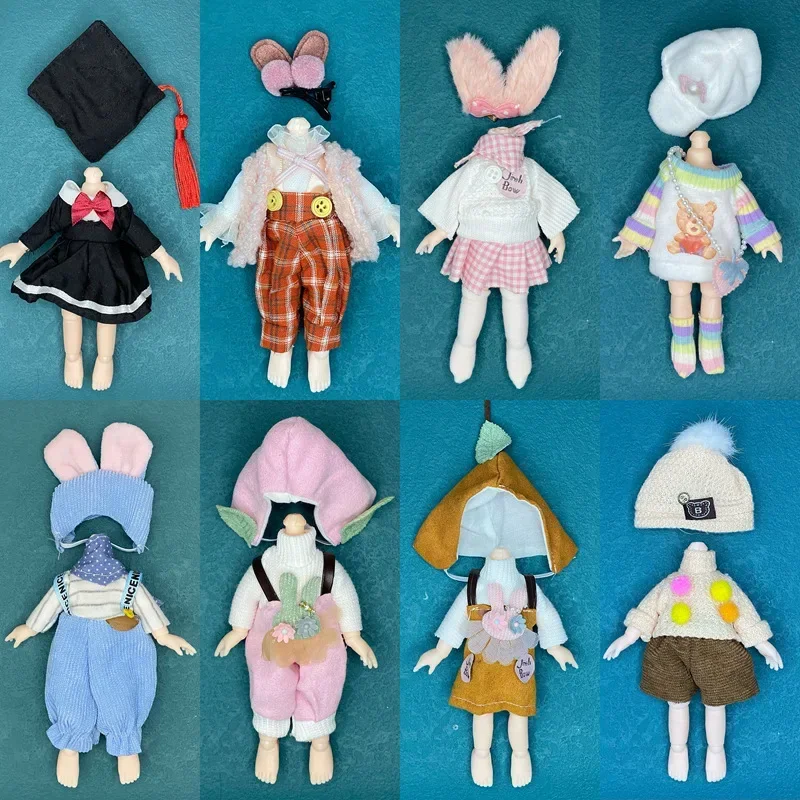 16-17 Cm Doll 1/8 Bjd Dress Up Skirt Suit JK Uniform Cute Clothes Toy Accessories