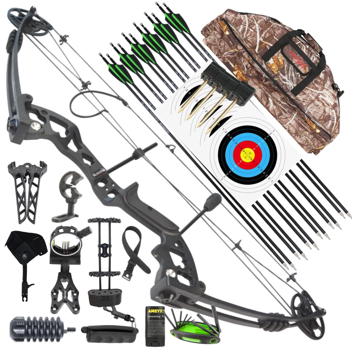 

M131 30-55lbs Compound Bow Archery Metal Alloy Riser 310FPS Let-off 70% Left/Right Hand Bow Arrow Shooting Hunting Accessories