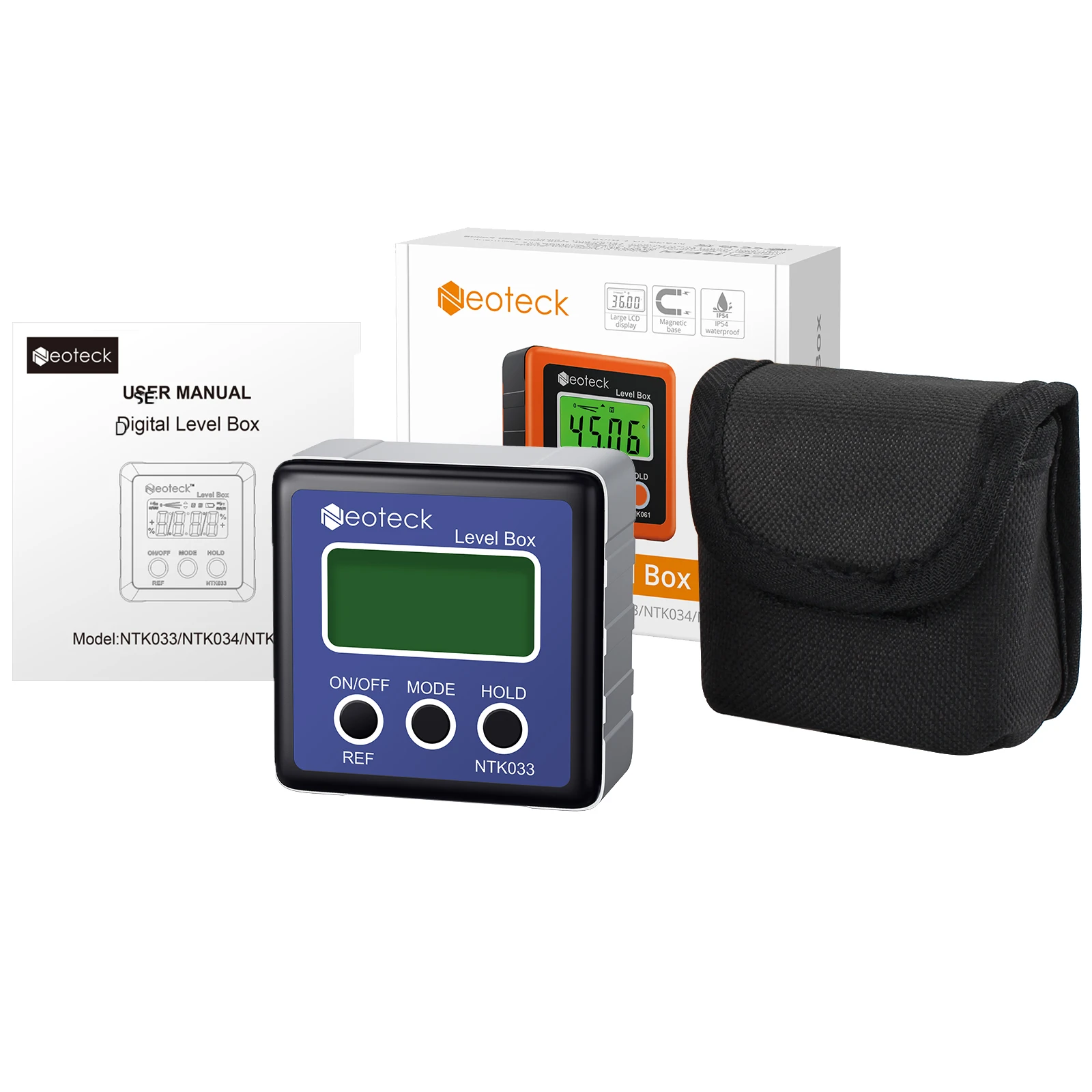 Imagem -06 - Precisão Digital Level Box Ferramenta de Medição Medidor de Ângulo 4x90 ° Transferidor Lcd Base Magnética Inclinômetro Tester Tool