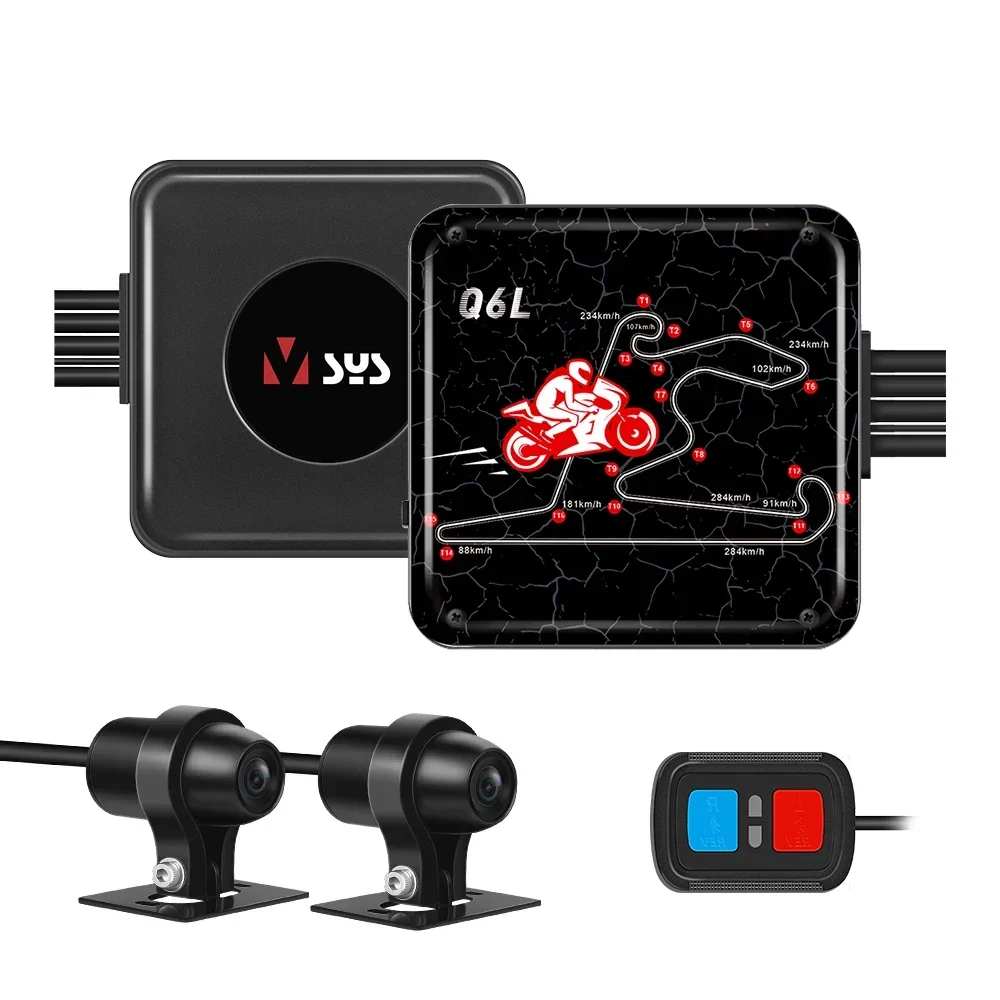 Best 2024 VSYSTO Q6L 256GB IP67 Waterproof Motorcycle Driving Video Recorder With 1080P FHD Front And Rear Cameras