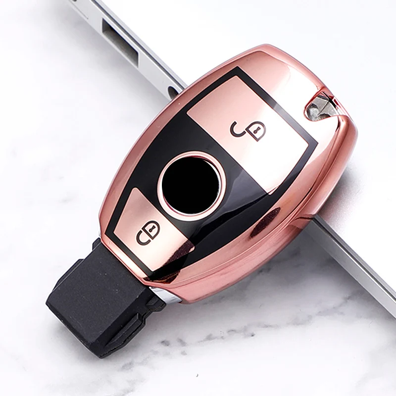 TPU Chìa Khóa Xe Ô Tô Bao Vỏ Fob Móc Khóa Dành Cho Xe Mercedes Benz C E S G Class GLA CLA GLK GLC CLS W204 W463 W176 W251 W205 AMG