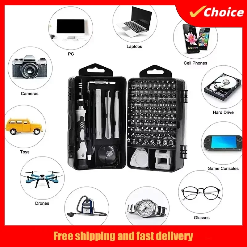 115 In 1 Mini Screwdriver Set of Screw Driver Bit Set Precision Set For Laptops Phone Watch Tablet Electronic Device Hand Tool