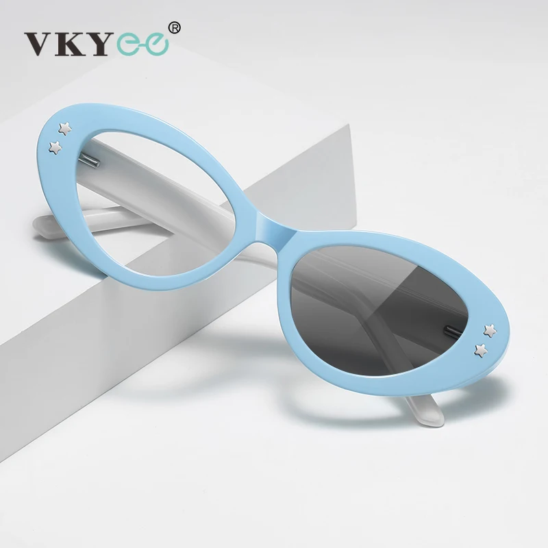 

VKYEE модные цветные очки для чтения «кошачий глаз» с защитой от синего света, женские настраиваемые фотохромные очки для близорукости по рецепту LS025