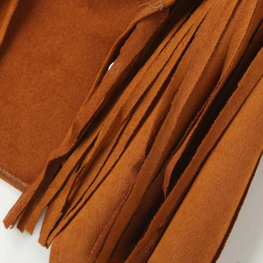 70년대 빈티지 여성 재킷 여성 의류 여성 조끼 2025 웨스턴 프린지 태슬 가디건 싱글 브레스티드 V넥 숏 조끼 코트