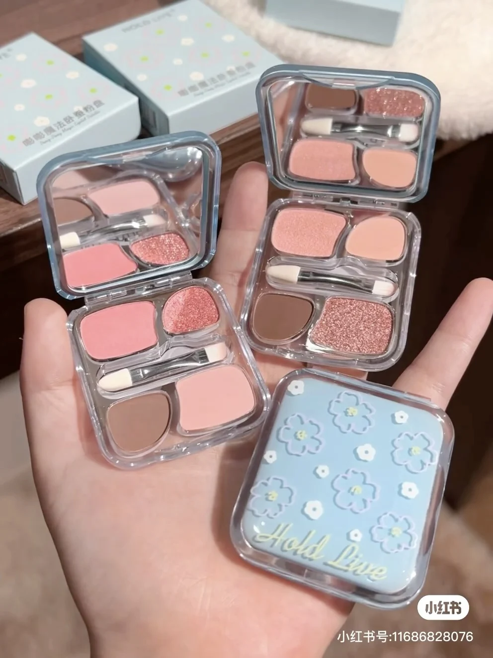 Ombretto 4 colori sdraiati Silkworm Blush Ombretto Evidenzia tavolozza di contorni Trucco occhi glitterati