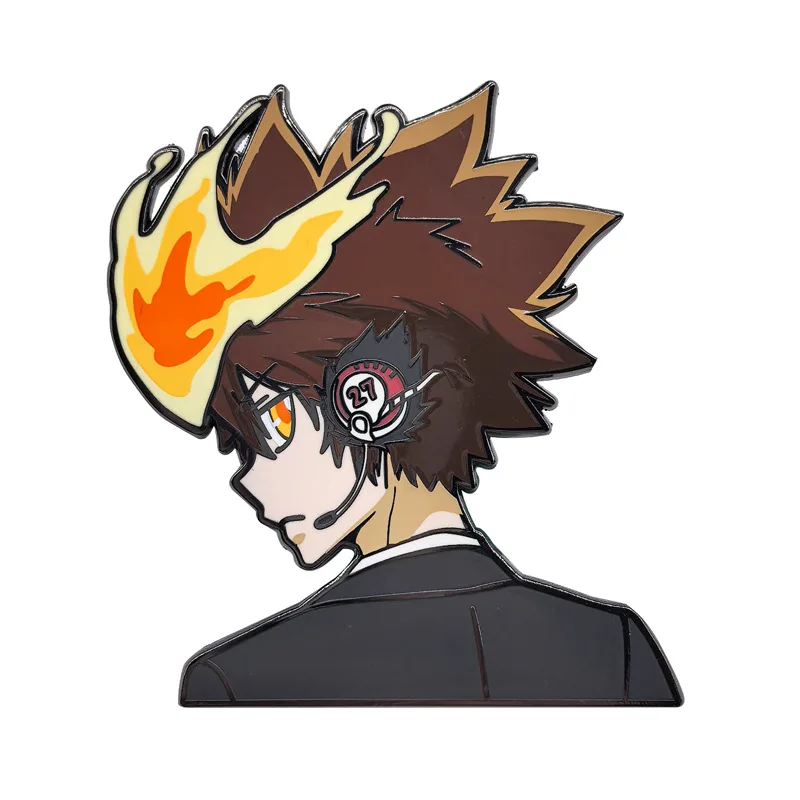 Katekyo Hitman Reborn 애니메이션 금속 브로치 일본 열혈 만화 Sawada Tsunayoshi 배낭 배지 핀