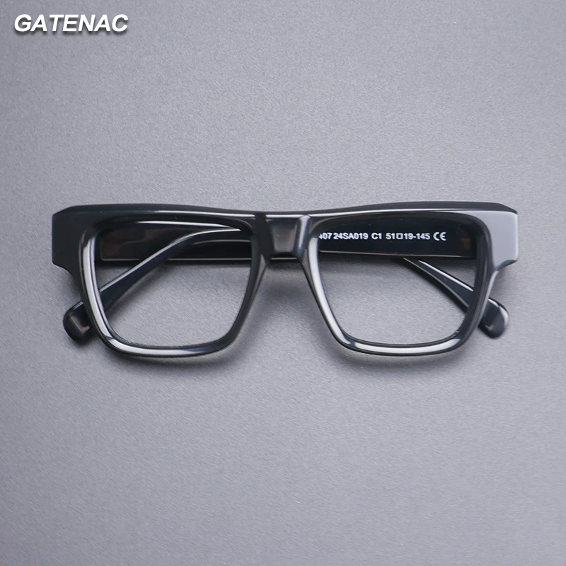 Gatenac Vintage Acetate Glasses Frame Men 2024 New Square Handmade Eyeglasses Frame Women Retro Luxury Brand Designer Eyewear