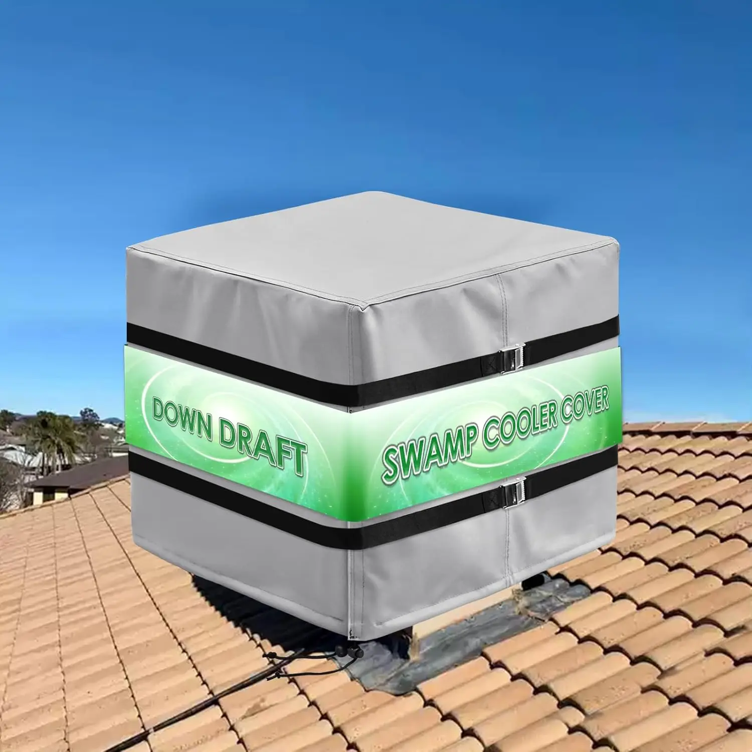 

Прочный чехол для испарительного охладителя с верхним отводом воздуха, с 2 крепежными ремнями, водонепроницаемый, 36x36x36 дюймов